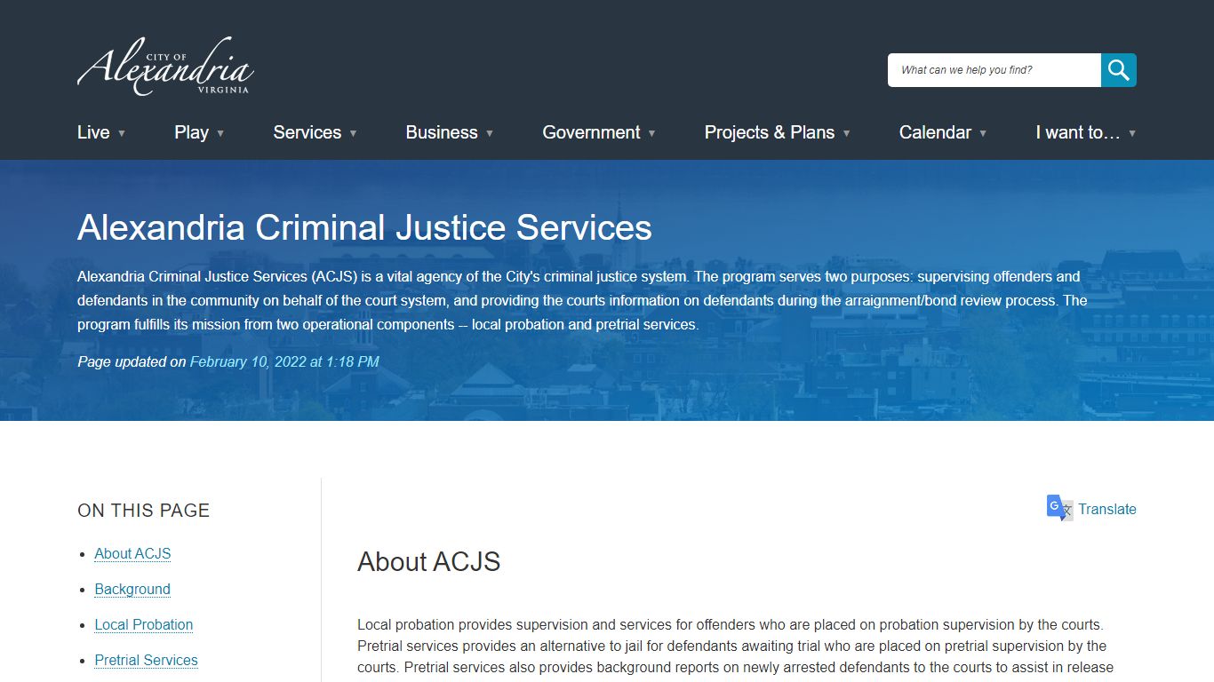 Alexandria Criminal Justice Services | City of Alexandria, VA